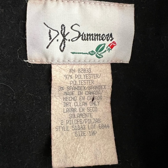 Vintage DJ Summers 90s Mod Retro Faux Suede Button Front Blazer Size 10P - Picture 7 of 7